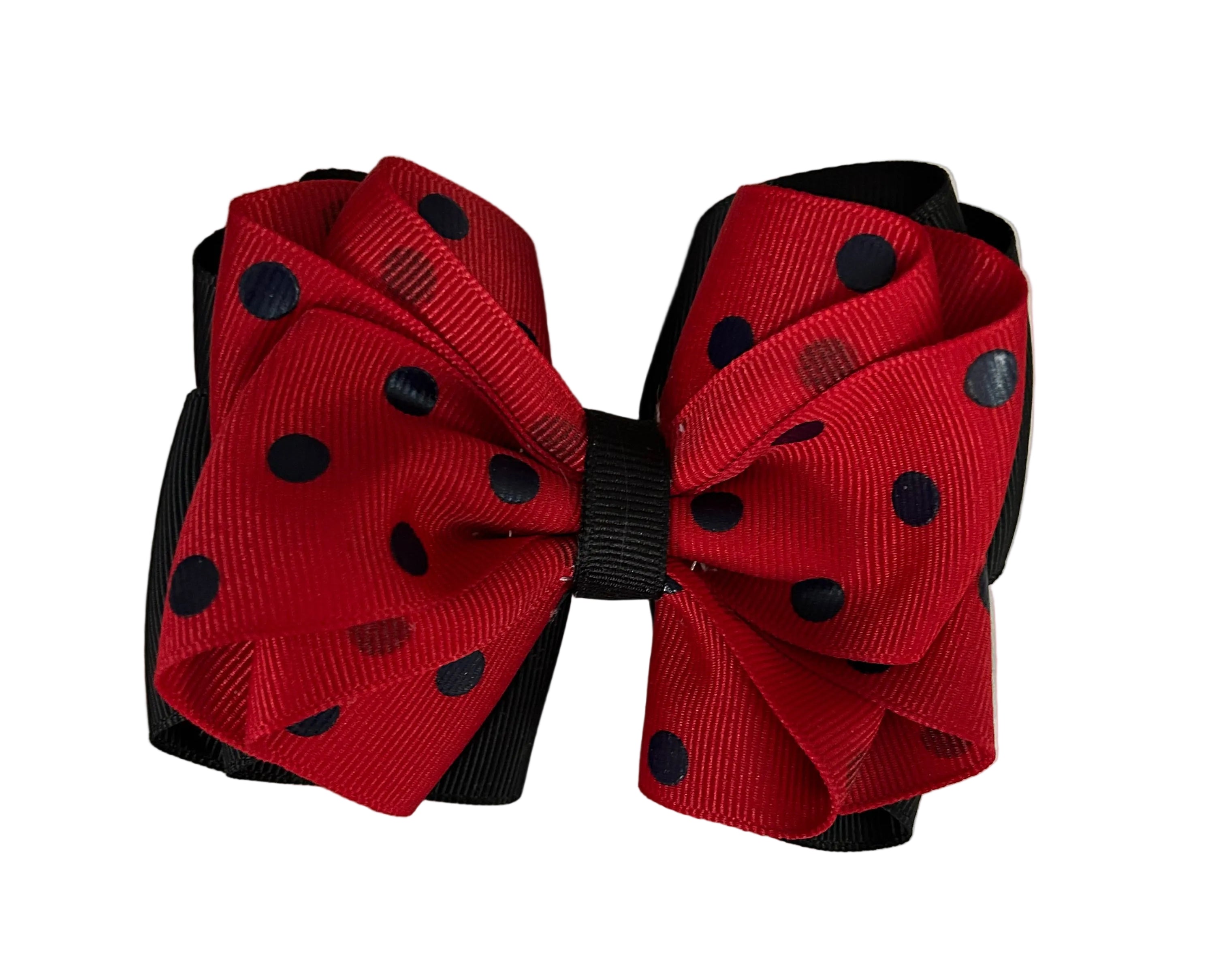 Big Hair Bow - Black base w Lady bug